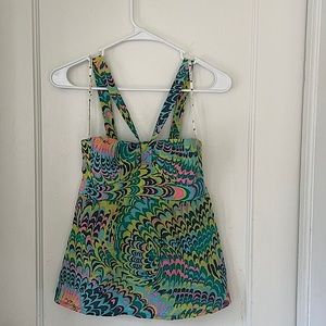 Nanette Lenore, multicolored silk top, size 2